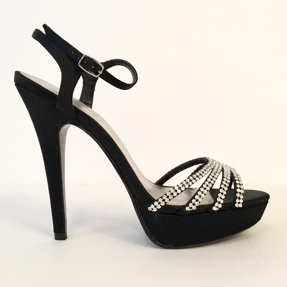 Caparros Black Evening Platform Sandals - Picture 4 of 11